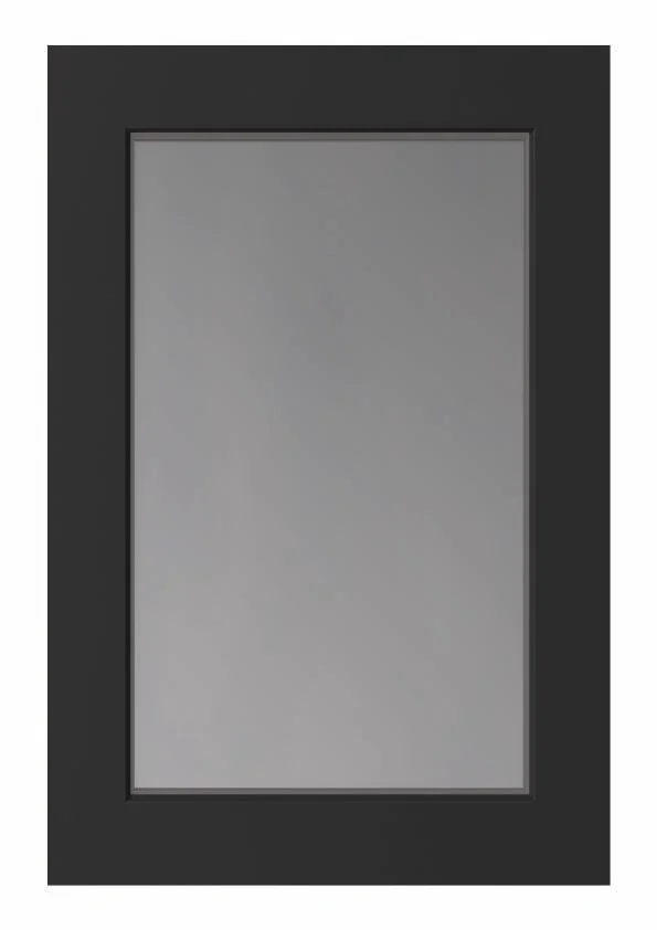 Glass Shaker door rendered in Pitch Black