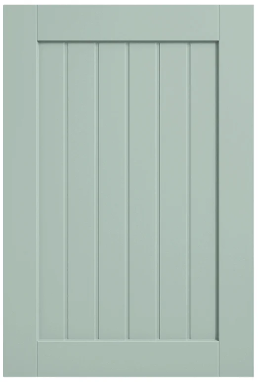 Homestead Slat door rendered in Meadow