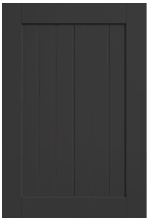 Homestead Slat door rendered in Pitch Black