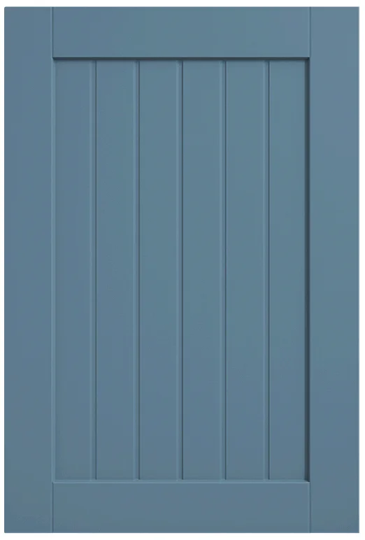 Homestead Slat door rendered in Sable Blue
